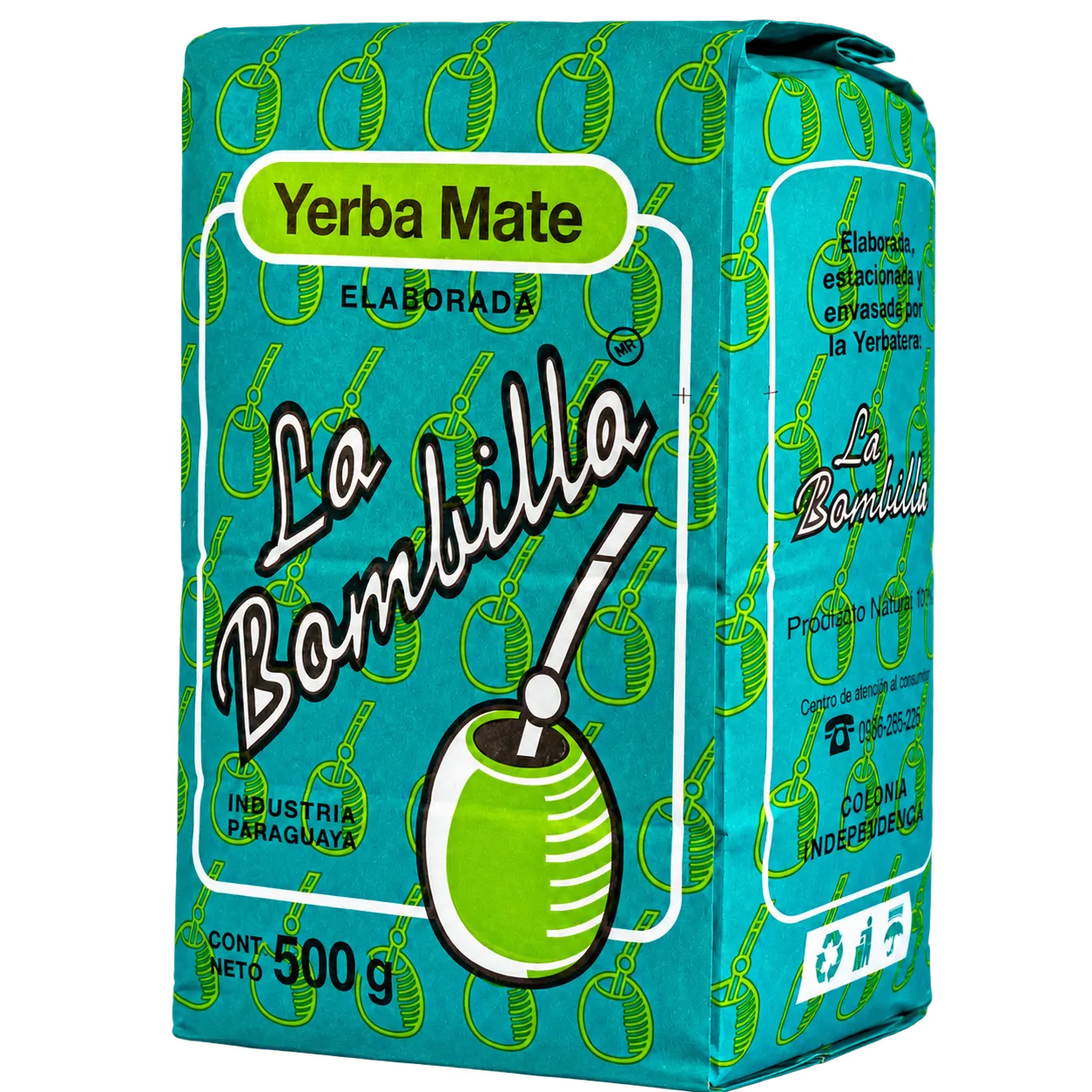 Paquete azul de Yerba Mate La Bombilla de 500 gramos